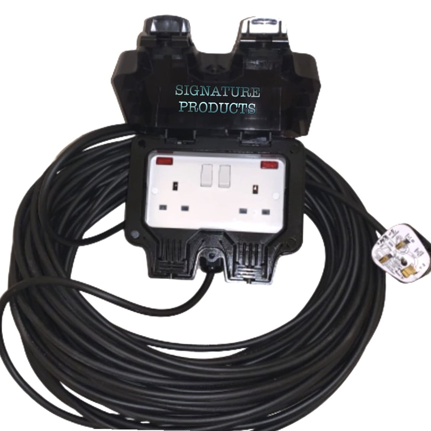 2G IP66 Outdoor Extension Lead Waterproof Double Socket 30 Metre Weatherproof 2026 Black Edition
