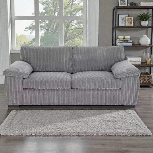 Luxury Jumbo Cord Amalafi Sofa Fabric Premium Family Friendly Sofas For Living Room Home Sofa 3+2 SET GREY