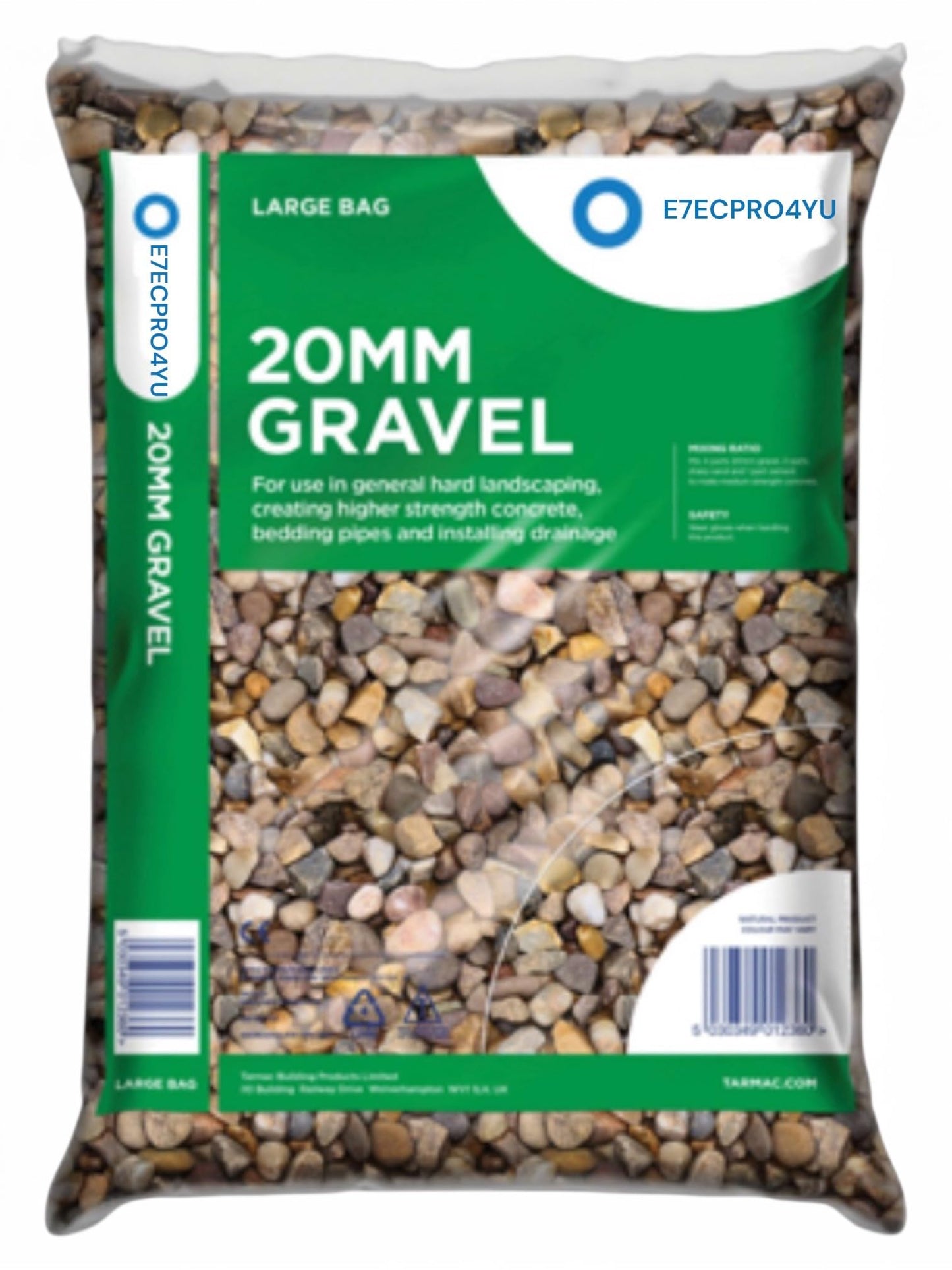 20mm Gravel, Coarse Aggregate, Natural Stone, Major Bag, Suitable for Landscaping, Driveways, Pathways, Garden Beds 25KG BAGS