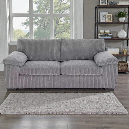 Luxury Jumbo Cord Amalafi Sofa Fabric Premium Family Friendly Sofas For Living Room Home Sofa 3+2 SET GREY