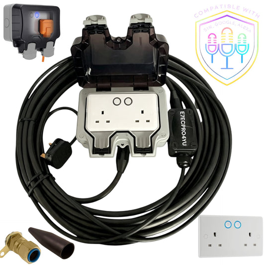 Smart WiFi Outdoor Extension Lead – Armoured Cable, 2 Socket, Alexa & Google Home Compatible, IP66 Rated