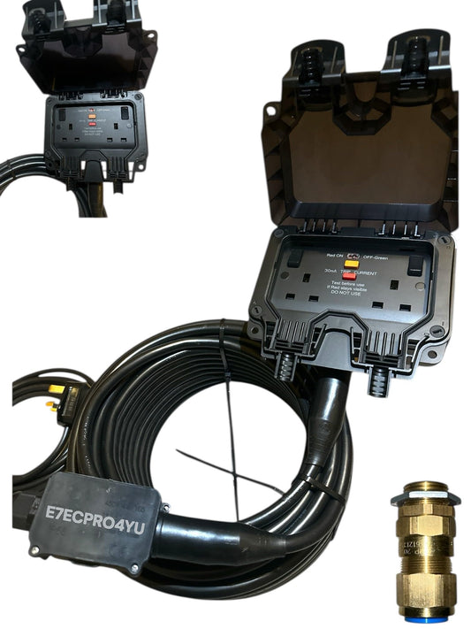 SMART BLACK ARMOURED OUTDOOR EXTENSION LEAD CABLE RCD PROTECTED 2GANG WEATHERPROOF IP66 RATED 2 WAY SOCKET HEAVY DUTY ROBUST MADE TO LAST OUTDOORS 2G OUTDOOR POWER
